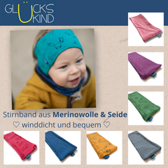 Headband rosé, merino wool &amp; silk (organic/GOTS)