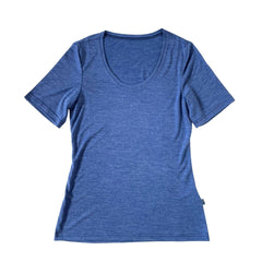 Damen T-Shirt royal blau, Merinowolle & Seide (bio/GOTS) - Glückskind - T-Shirt - S