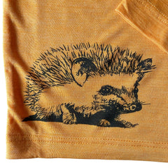 Shirt sonnengelb Igel, Merinowolle & Seide (bio/GOTS) - Glückskind - Shirt - 110-116