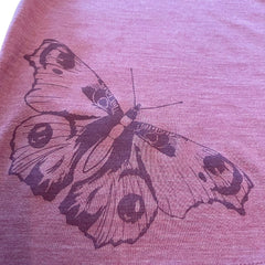 T-Shirt rosé mit Schmetterling, Merinowolle & Seide (bio/GOTS) - Glückskind - T-Shirt - 86-92