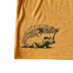 T-Shirt sonnengelb mit Igel, Merinowolle & Seide (bio/GOTS) - Glückskind - T-Shirt - 86-92